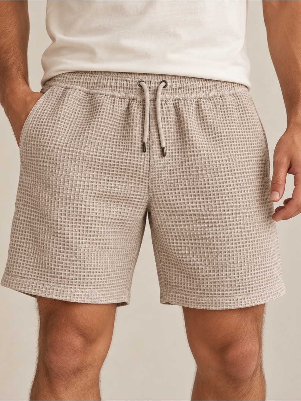 Men's Textured Swim Trunks - Taupe